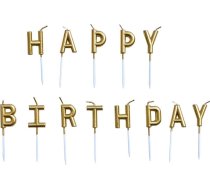 Mk Trade Sveces Dzimšanas Dienas Happy Birthday Metāliski Zelta