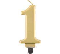 Godan Svece Numurs 1 Beauty&charm Metaliks Zelta 8cm