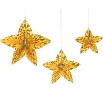 Ziemassvētku Rotājums Partydeco Rozetes Dekoratīvie Zvaigznes, Zelta One Size