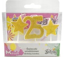 Mk Trade Sveces Dzimšanas Dienas Mk Trade Spīdums Zelta Z Gwiazdkami Sh-588-25
