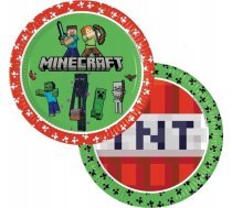 Godan šķīvji Papīra Minecraft 23cm 8gab