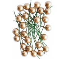 Ziemassvētku Rotājums Mfp Paper Augļi Ostrokrzewu Balts Zelta 1,2cm 24gab