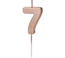 Svece Dzimšanas Dienas 7 Rozā Zelta 4.5cm