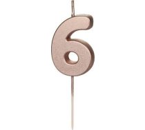 Svece Dzimšanas Dienas 6 Rozā Zelta 4.5cm