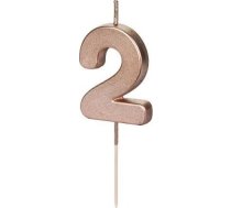 Svece Dzimšanas Dienas 2 Rozā Zelta 4.5cm