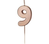 Svece Dzimšanas Dienas 9 Rozā Zelta 4.5cm