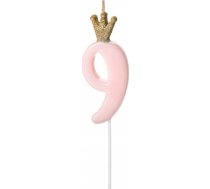 Svece Urodz.numurs 9 J.Rozā 9,5cm 71855