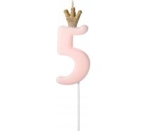 Svece Urodz.numurs 5 J.Rozā 9,5cm 71770