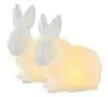 Ziemassvētku rotājums Konstsmide Sirius Home Elin Rabbit Light Decoration Figure, White, Wax, 2 Lamp(s), Led, Battery