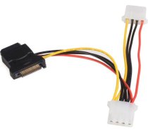 Startech Sata 15-pin - Molex X3, 0.15m, Daudzkrāsains (lp4satafm2l)