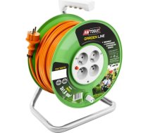Awtools Pagarinātājs Spoles Garden Line 3 X 1mm 10a 4 Kontaktligzdas Oranžs 25m (aw70213)