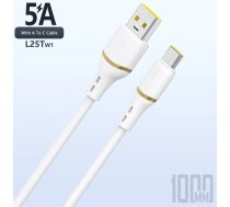 Kabelis Dudao L25t Usb-a Do Usb-c 5a 1m Balts