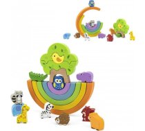 Viga Toys Viga Koka Varavīksne Puzle Klucīši Radošais Montessori