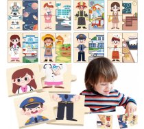 Viga Toys Koka Puzzle Puzle Dopasowanie Zawodów