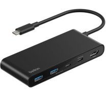 Hub Usb Belkin Connect Usb-c 7-in-1 Ar dubultiem Portami Usb-c Schw.avc023hqbk