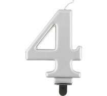 Godan Svece Dzimšanas Dienas "4" Sudraba 8cm