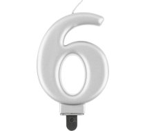 Godan Svece Dzimšanas Dienas "6" Sudraba 8cm