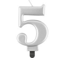 Godan Svece Dzimšanas Dienas "5" Sudraba 8cm