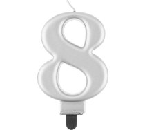 Godan Svece Dzimšanas Dienas "8" Sudraba 8cm