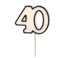 Svece Dzimšanas Dienas 40 Balts-melns 5,5cm