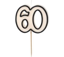 Svece Dzimšanas Dienas 60 Balts-melns 5,5cm