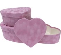 Kastīte Flower Box 3gab Vels Sirds Rozā Rozette