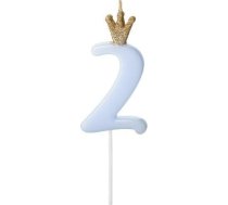 Mazais Svece Dzimšanas Dienas 2 Gaišs Debeszils 9,5cm