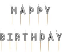 Sveces Urodz.happybirthday 2,5cm Sudraba A13 327