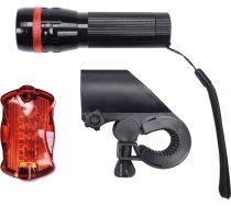 Vorel Lampa Velosipēda Komplekts Priekša+aizmugure 3w 5 Led 150lm 3x1.5vaaa+2x1.5v (88422)
