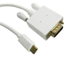 Kabelis Usb Qoltec Usb-c - D-sub (vga) 2 M Balts (50419)