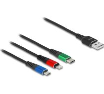Kabelis Usb Delock Usb-a - Usb-c + Microusb + Lightning 2 M Melns (90156)