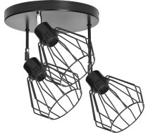 Lampa Griestu Orno Pino Gaismeklis Sienas-griestu, Moc Max. 3x60w, E27, Melna, Bāze Apaļa, Wielopoziomowa, Ruchome Uzgaļi Lampas