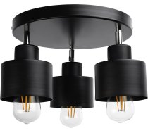Lampa Griestu Orno Lisa Gaismeklis Sienas-griestu, Moc Max. 3x60w, E27, Melna, Bāze Apaļa, Jednopoziomowa, Ruchome Uzgaļi Lampas