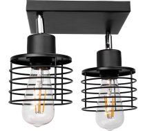 Lampa Griestu Orno Isla Gaismeklis Sienas-griestu, Moc Max. 2x60w, E27, Melna, Bāze Kvadrāts