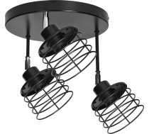 Lampa Griestu Orno Isla Gaismeklis Sienas-griestu, Moc Max. 3x60w, E27, Melna, Bāze Apaļa, Wielopoziomowa, Ruchome Uzgaļi Lampas