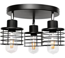 Lampa Griestu Orno Isla Gaismeklis Sienas-griestu, Moc Max. 3x60w, E27, Melna, Bāze Apaļa, Jednopoziomowa, Ruchome Uzgaļi Lampas