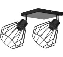 Lampa Griestu Orno Pino Gaismeklis Sienas-griestu, Moc Max. 2x60w, E27, Melna, Bāze Kvadrāts