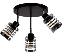 Lampa Griestu Orno Siena 3p E27, Gaismeklis Sienas-griestu, Max. 3x60w, Melna, Bāze Apaļa, Ruchome Uzgaļi Lampas, Dažādi Līmeņi