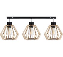 Lampa Griestu Orno Solin Gaismeklis Sienas-griestu, Moc Max. 3x60w, E27, Melna, Koks