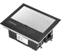 Orno Kārba Grīdas Na Kontaktligzdas Moduļu 4 X 45x45mm vai 8 X 22,5x45mm, Vāks: Tērauds Nerūsējošā, Melna