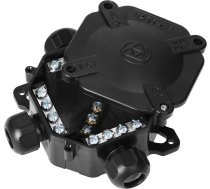 Orno Kārba Hermētisks Ip67, 4 Kabeļu Ievadi, 122 X 122mm, Melna