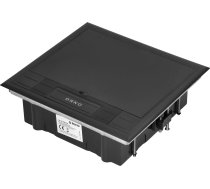 Orno Kārba Grīdas Na Kontaktligzdas Moduļu 6 X 45x45mm vai 12 X 22,5x45mm, Vāks: Plastmasa, Melna