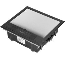 Orno Kārba Grīdas Na Kontaktligzdas Moduļu 6 X 45x45mm vai 12 X 22,5x45mm, Vāks: Tērauds Nerūsējošā, Melna