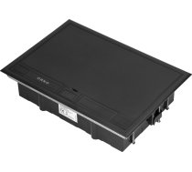 Orno Kārba Grīdas Na Kontaktligzdas Moduļu 8 X 45x45mm vai 16 X 22,5x45mm, Vāks: Plastmasa, Melna