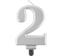 Godan Svece Dzimšanas Dienas "2" Sudraba 8cm