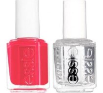 Essie Set Essie: Nail Enamel, Vegan, Glossy Shine Finish, Nail Polish, 72, Peach Daiquiri, 13.5 ml + Nail Care - Good To Go, Top Coat, Nail Strengthening Lacquer, 5 ml For Women