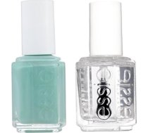 Essie Set Essie: Nail Enamel, Vegan, Glossy Shine Finish, Nail Polish, 99, Mint Candy Apple, 13.5 ml + Nail Care - Good To Go, Top Coat, Nail Strengthening Lacquer, 5 ml For Women
