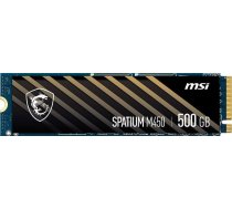 SSD MSI SPATIUM M450 500GB M.2 PCIe Gen4 NVMe 3D NAND Rašymo greitis 2300 MBytes/sec Skaitymo greitis 3600 MBytes/sec 2.15mm TBW 300 TB MTBF 1500000 hours S78-440K380-P83