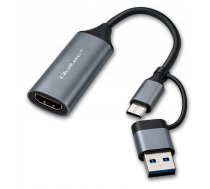 Kabelis Adapteris Qoltec Usb-c Usb-a | Hdmi | 4k 30hz | Aluminium