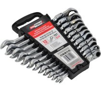 Awtools Atslēga Plakans-gredzenveida Ar Sprūdratu šarnīrveida Komplekts 12gab. 8-19mm